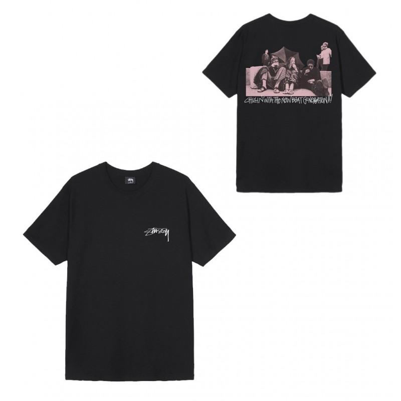 Mens Short Sleeve T-Shirt Loose Fit Round Neck Letter Print Casual Street Style Couples Top
