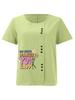 Women's Fashion Floral Alphabet Print Casual Cotton Linen Short Sleeve Round Neck T-shirt Shirt Leisure Loose Summer Blouse Tops