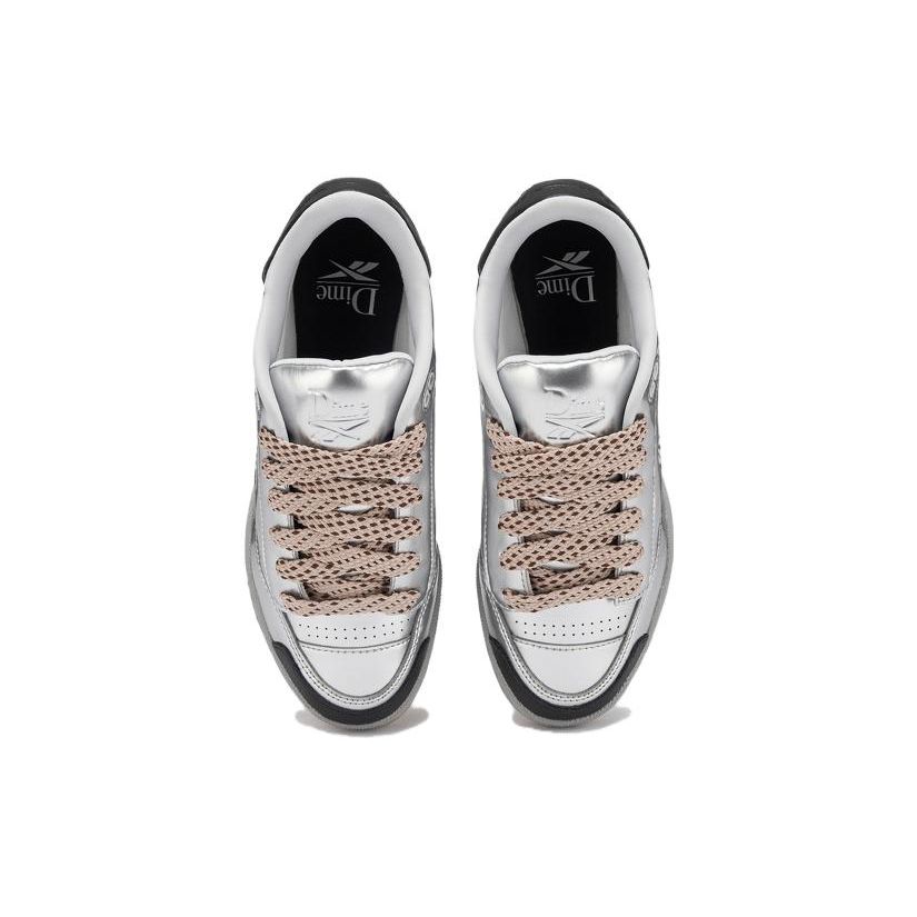 DIME x Reebok Club C Bulc Металлический Серебристый Унисекс Кроссовки Серебристо-Металлик Современный Бежевый 100069825