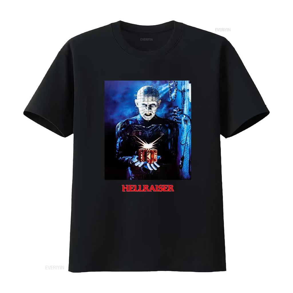 Hellraiser Pinhead T Shirt horror movie vintage Washed homme Stretched streetwear Soft Comfortable Unisex designer clothes