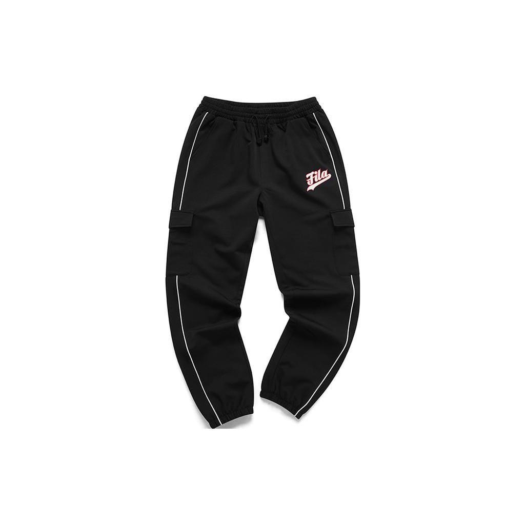 Fila Спортивные брюки женские с принтом логотипа-буквы, большой карман, свободная манжета, черный T11W112801F-BK