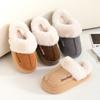 Winter Women Flat-Bottomed Plush Commute Solid Color Versatile Cotton Slippers Warm Cozy Indoor-Outdoor Man Slippers