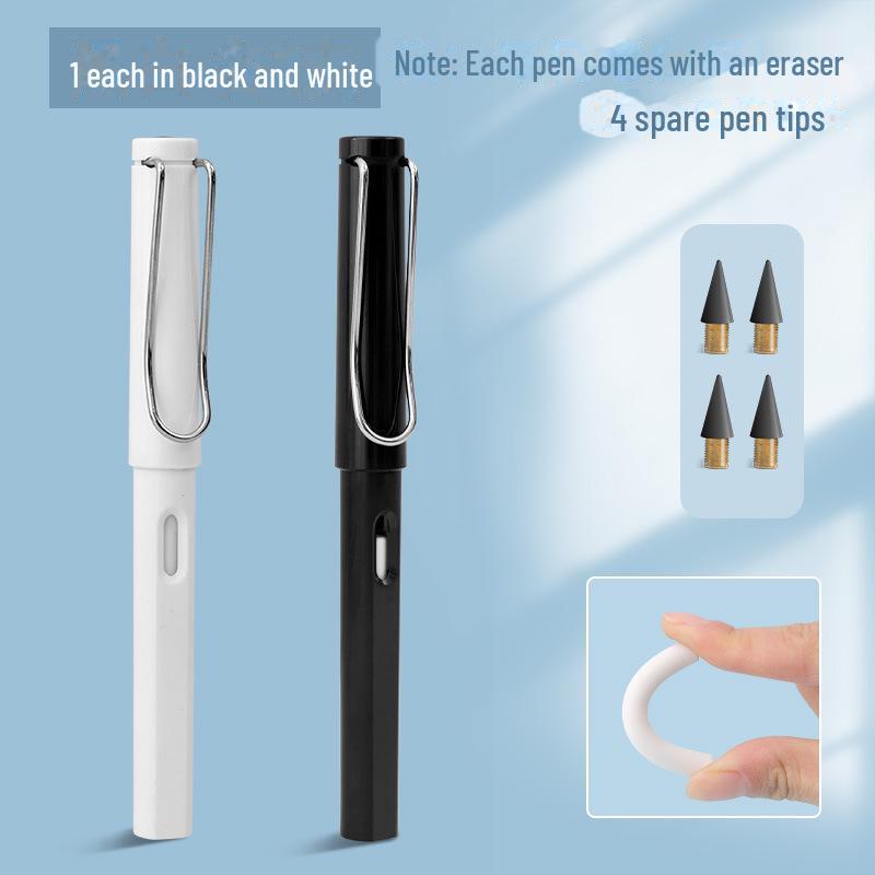 Нетоксичный, не требующий заточки, бесконечный по стиранию, стираемый и долговечный ученический карандаш.