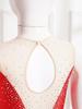 Girls Figure Skating Dress Sleeveless Glittering Rhinestone Keyhole Back with Gloves