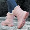 Boots for Women Winter Snow Boots Plush Warm Cotton Shoes Large Size Wear-resistant Sports High Top Thick Soled Hiking Shoes