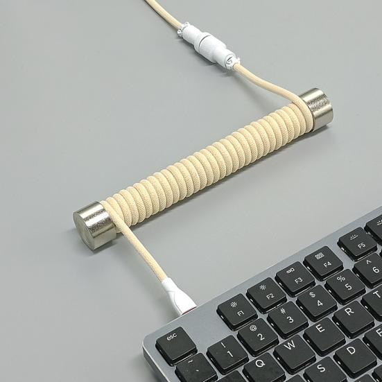Keyboard Coiled Cable Winder Metal Bar Coil Decorative Rod Multifunctional Coiled USB Cable Weight Bar Gaming Keyboard Decoration Computer Accessories