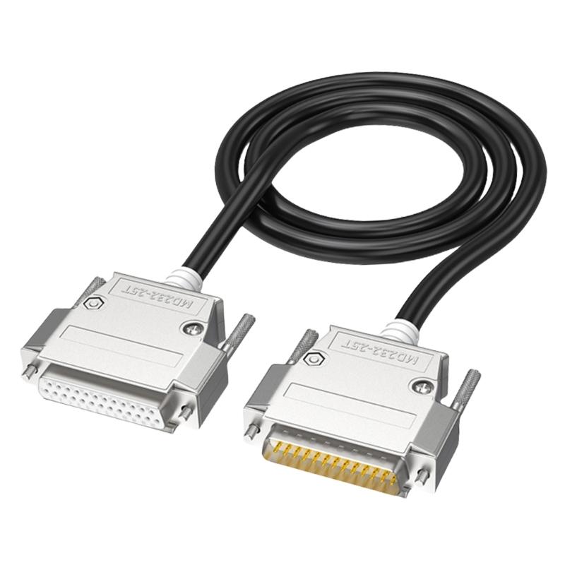 DB25 RS232 Удлинительный кабель Двойное экранирование 26AWG Параллельный порт Последовательный порт Кабель для передачи данных принтера Черный