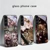 Цветочный Леопардовый Тень Для Samsung Galaxy S20 S21 S22 S23 Plus S24 FE S25 Ultra S26 Edge S25+ S20+ S22+ Черный Стеклянный Чехол Для Телефона