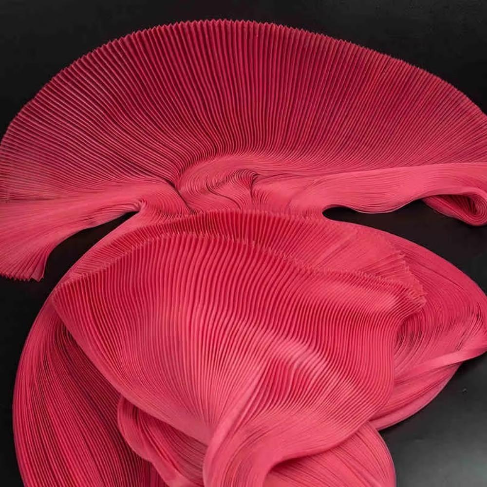Ткань плиссе из органзы шириной 142 см, с мелкой складкой, для рукоделия, жесткий материал, сценическое украшение