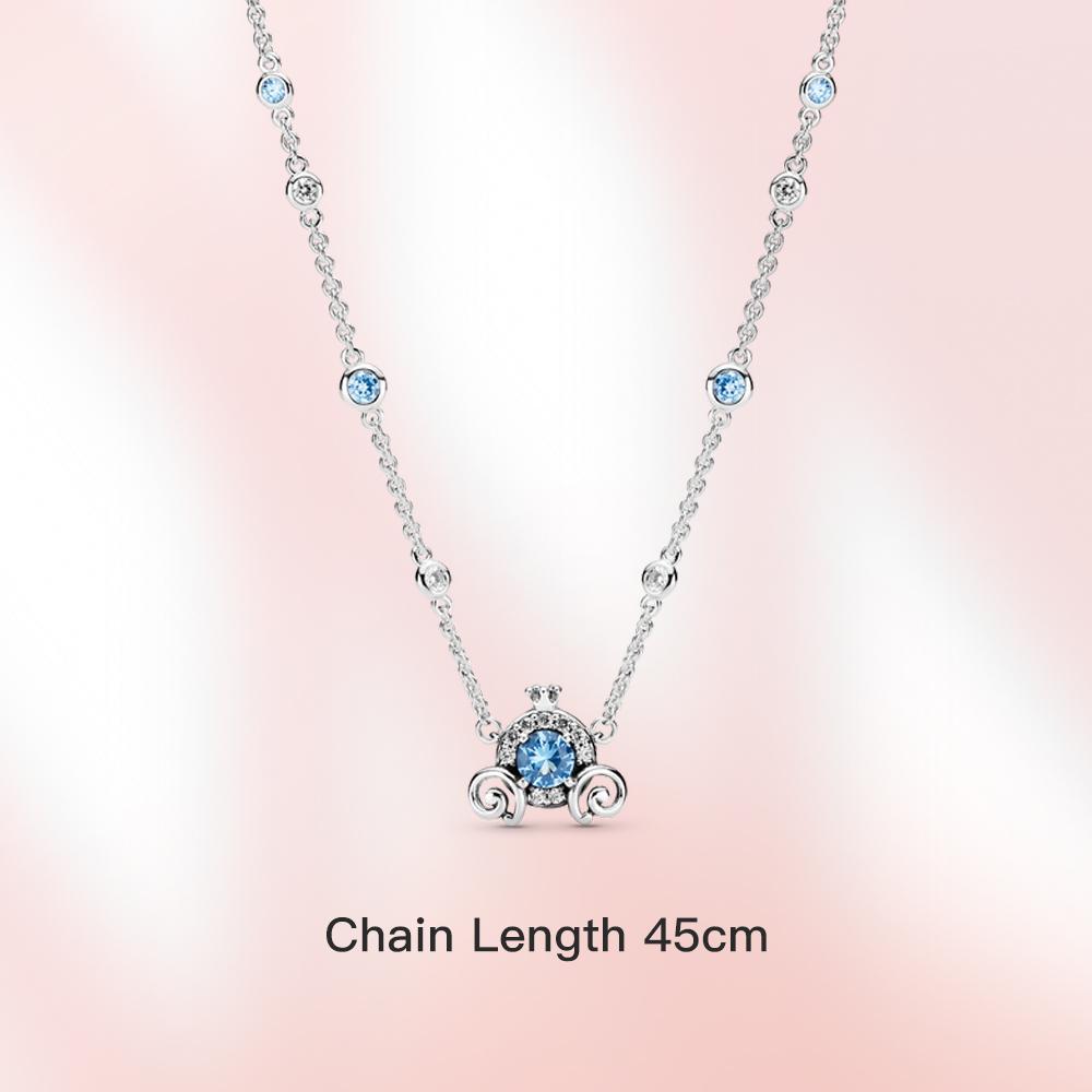 Настоящее серебро S925, ожерелье с ключом от мыши, ожерелье с лампой, женские ювелирные изделия, модное ожерелье с тыквой-тележкой для любовного подарка