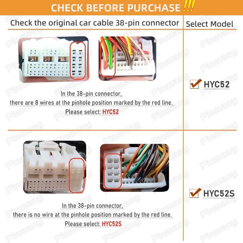 Car radio cable HYC52 wire harness adapter with CAN Bus decoder for Hyundai i20 ix35 ix45 Mistra Elantra Lafesta Tucson Santafe