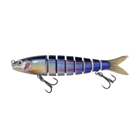 13.5CM/19G Multi-Jointed Fishing Lure with Hooks Slow Sinking 8-Section Swimbait Bionic Hard Artificial Bait Freshwater Saltwater Fishing Accessories