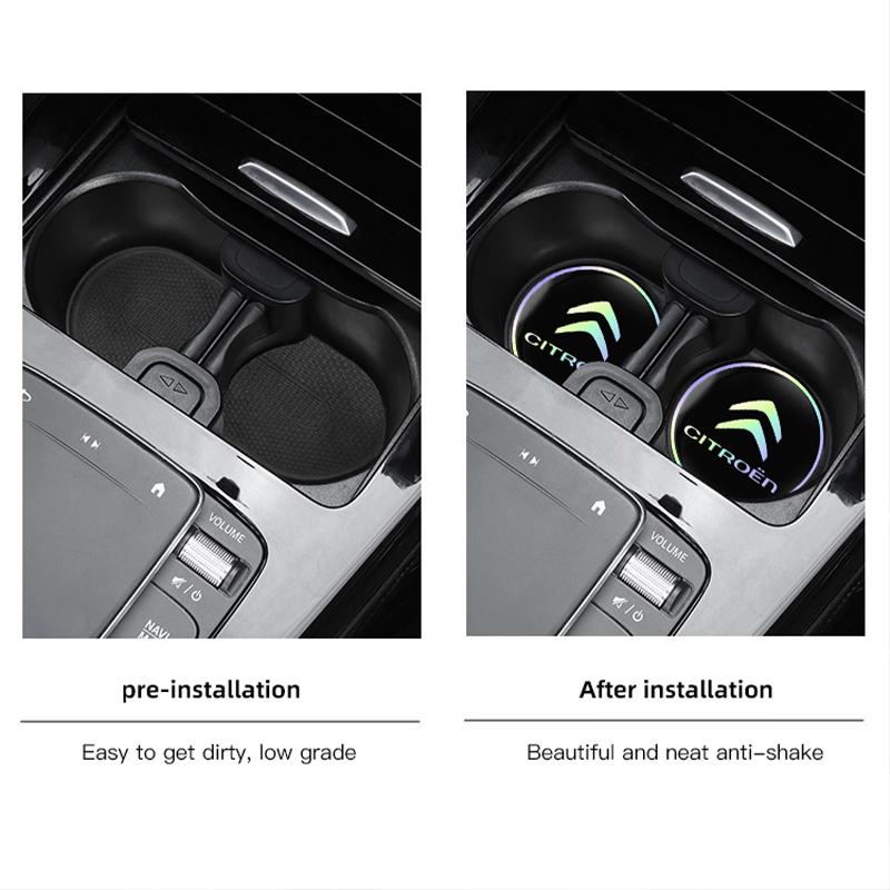 FFEC7 2Pcs Rubber Car Coaster Buffer Anti Noise Mat Cushion For Citroen Celysee C6 C3 C5 C1 C2 Aircross Picasso Cactus Berlingo Saxo
