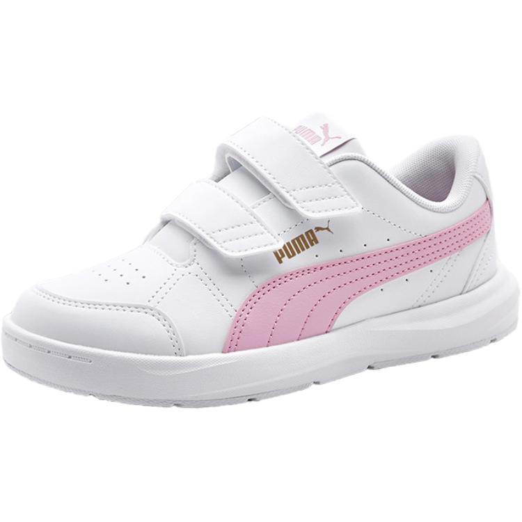 Puma Evolve Court V Jr Versatile Comfortable Low-Top Kids Skate Shoes Kids Sneaker White Pink 404315-02