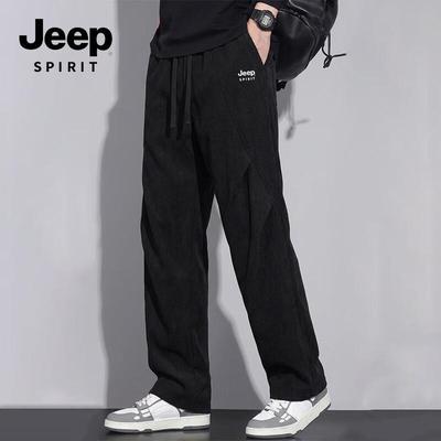 Мужские повседневные брюки JEEP SPIRIT, 350 г/м², тяжелый вельвет, прямой крой