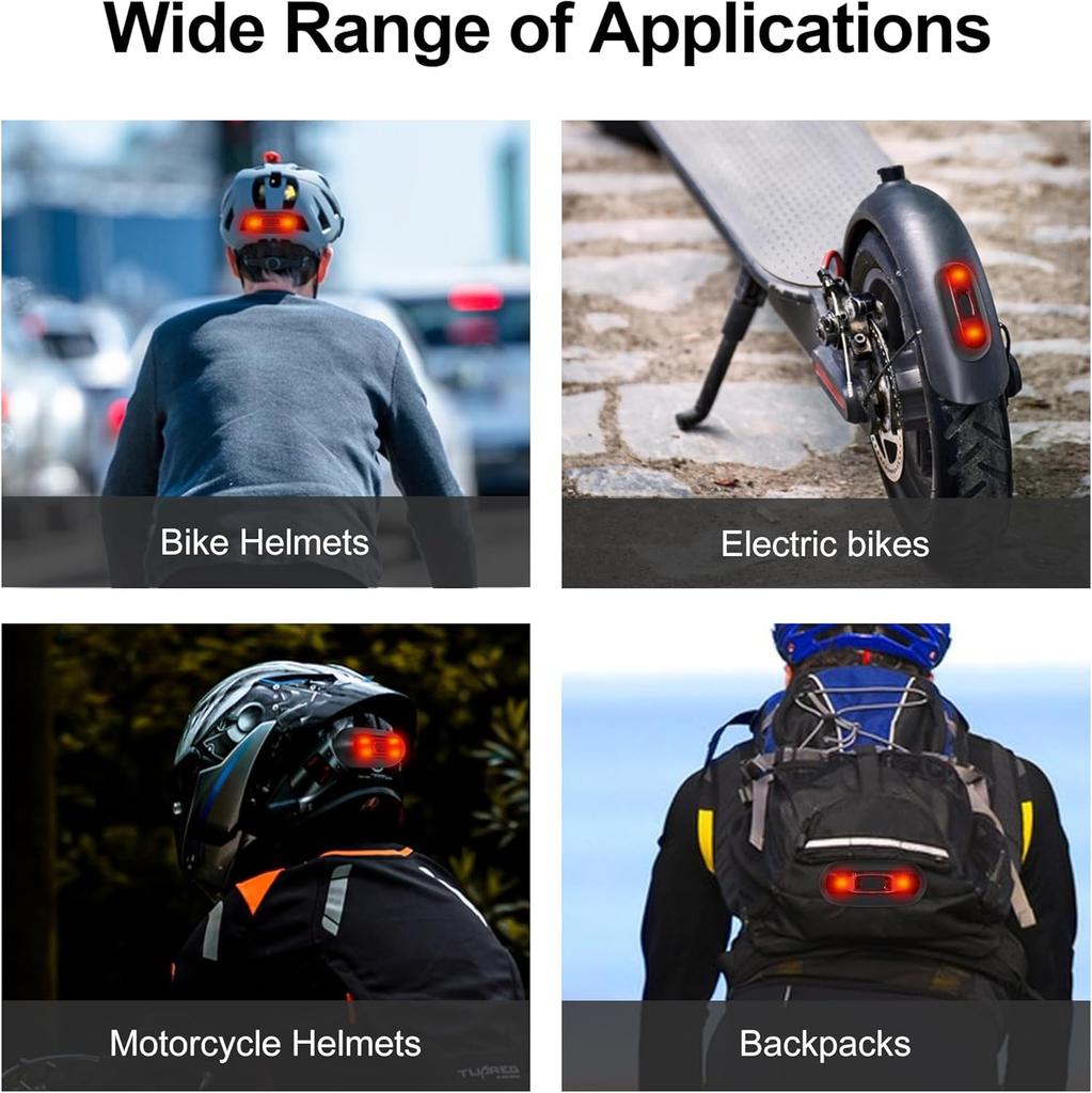 Светодиодный фонарь для мотоциклетного шлема, перезаряжаемый, водонепроницаемый, сигнальный, предупреждающий, задний фонарь, велосипедный, мигающий задний фонарь для ночной езды