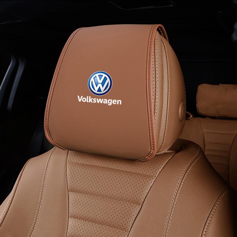 Car Decal Volkswagen Car Pillowcase Car Supplies Leather Headrest Cover For VW Golf GTI Polo Phaeton Anti Fouling Decoration Mat