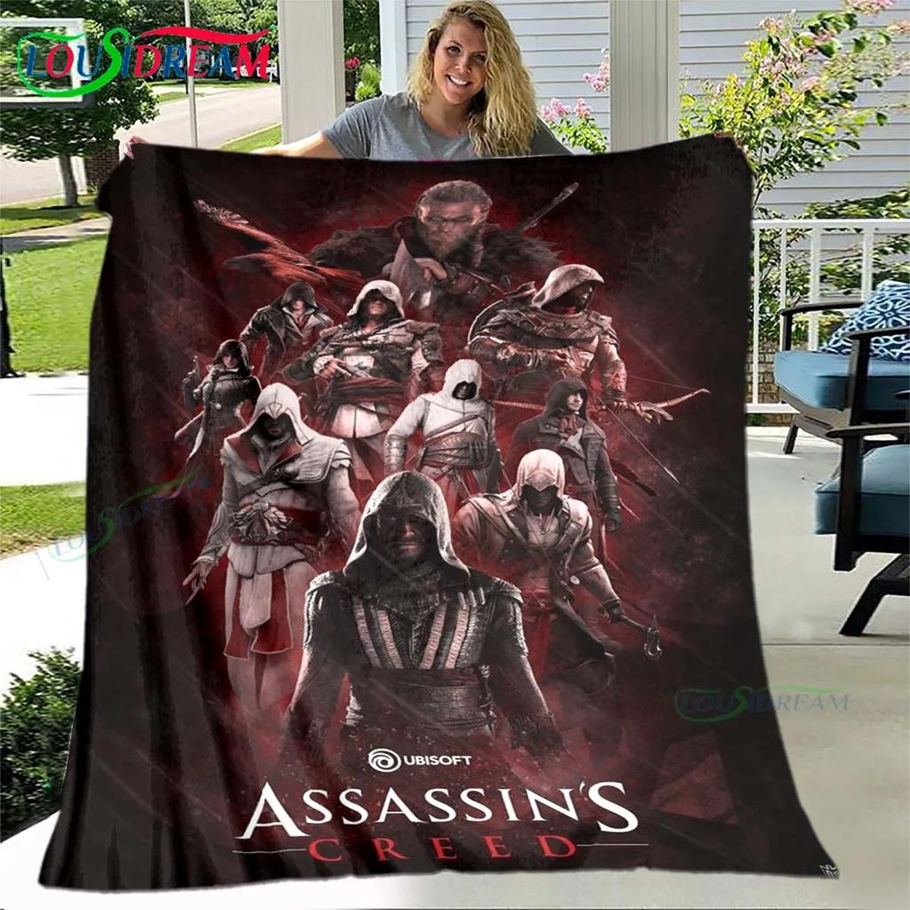 3D Игры Мода Плед Assassin's Creed, Фланелевый Плед для Кровати Дивана Пикника Офиса Пешего Туризма Отдыха Дневного Сна Подарок на День Рождения
