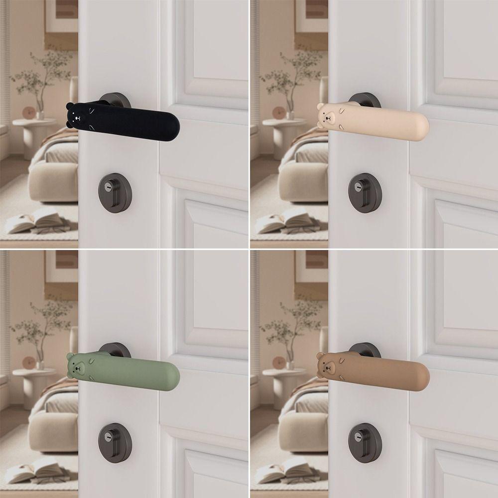 Anti Collision Door Knob Cover Silicone Doorknob Sleeve Cute Door Handle Cover  Home