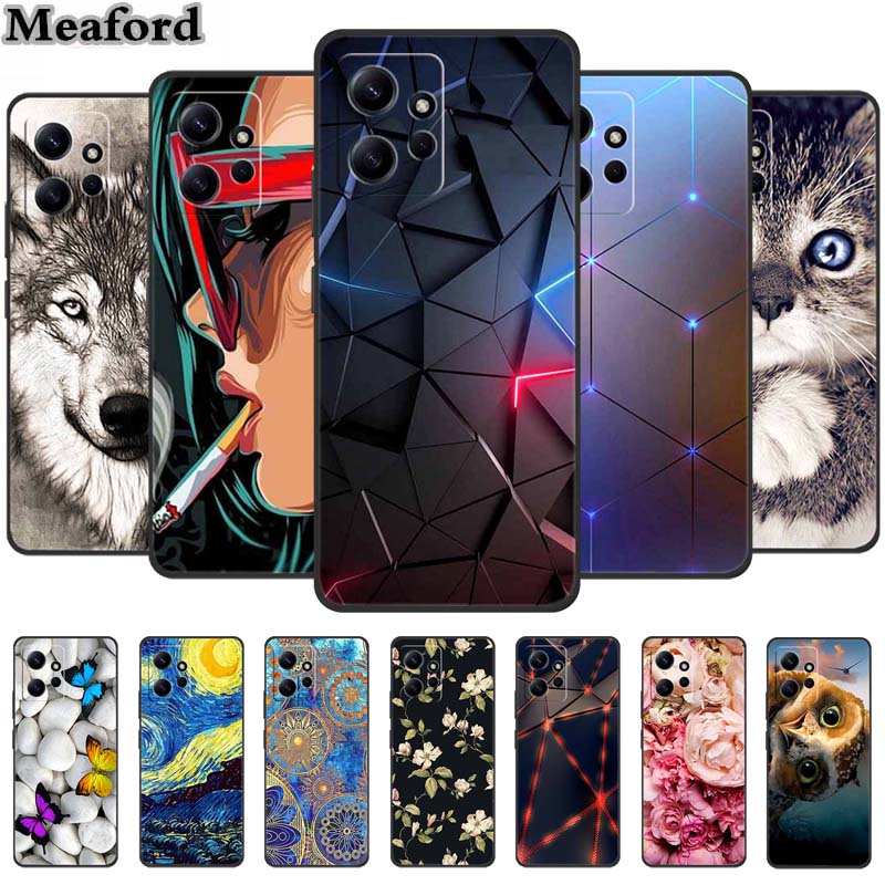 For Xiaomi Redmi Note 12 4G Case Animals Soft Silicone TPU Phone Cases Back Cover for Redmi Note12 4G Fashion 23021RAA2Y Fundas