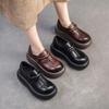 Fashion Summer New Retro Thick Soled Genuine Leather Flats Loafer Simple And Comfortable Casual Commuter Women's Outdoor Walking Shoes