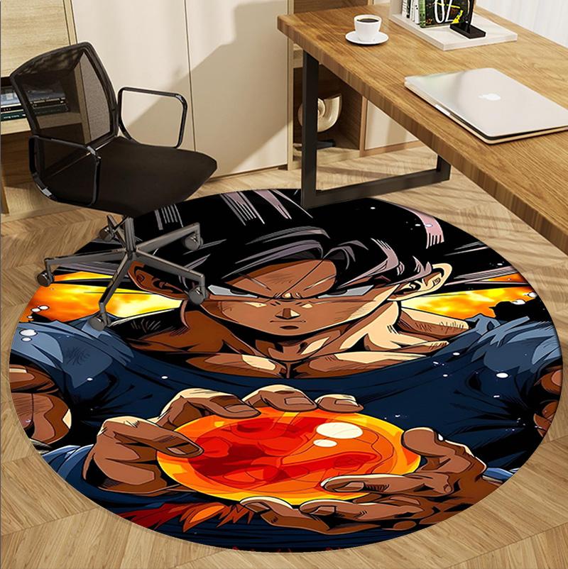 Круглый коврик с узором Dragon Ball, коврик для помещений/улицы, для пикника, игровой комнаты, спальни, офиса, гостиной, ковер для декора дома, подарок на день рождения