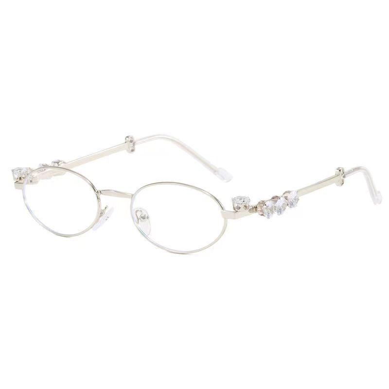 Модные винтажные солнцезащитные очки в стиле Y2K со стразами и защитой от синего света