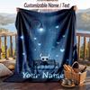 Custom Text Flannel Throw Blanket, Lightweight Cozy Bed Sofa BlanketHollow Knight
