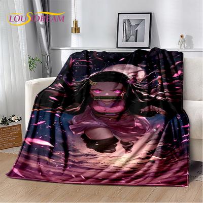 3D Demon S-Slayer Anime Kamado Nezuko Tanjirou Cartoon Blanket, Soft Throw Blanket для дома, спальни, кровати, дивана, пикника, покрывала для детей