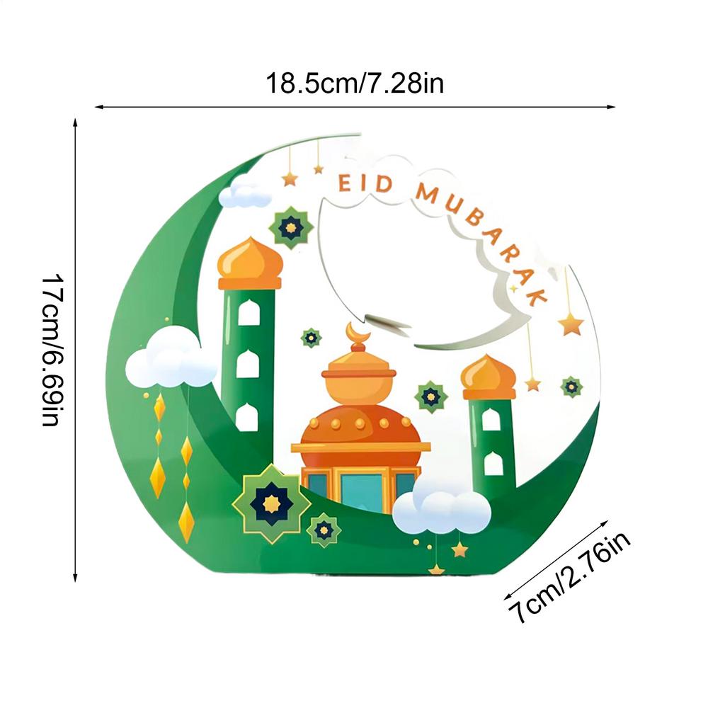 Ид Мубарак Подарочные коробки в форме полумесяца Коробки для упаковки конфет и печенья Мусульманская исламская вечеринка Украшение Рамадан Карим Подарочные принадлежности