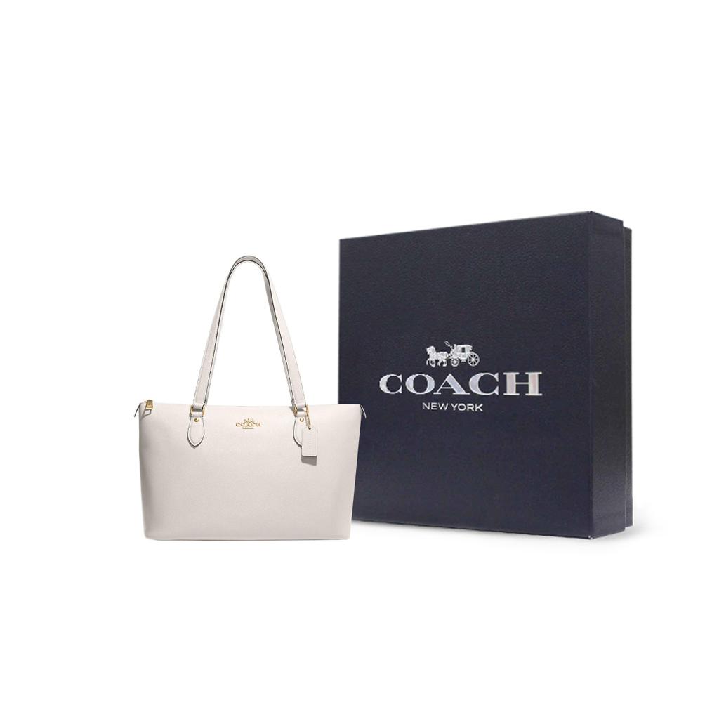 New COACH Gallery Cross Grain Leather One Shoulder Handbag Large Women's White CH285-IMCHK