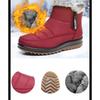 2024 Winter Shoes Women Snow Boots Thick Sole Flat Waterproof Non-slip Ladies Ankle Boots Warm Plush Black Red Plus Size 41 D165