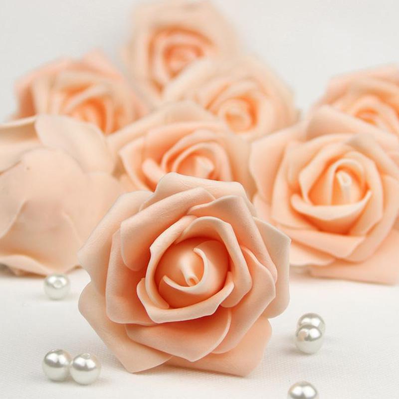 Модный декор для вечеринки, букет искусственных роз, сделай сам, домашний искусственный ПЭ-бутоны для вечеринки, пенопластовые цветы 6 см, свадьба, 10 шт.