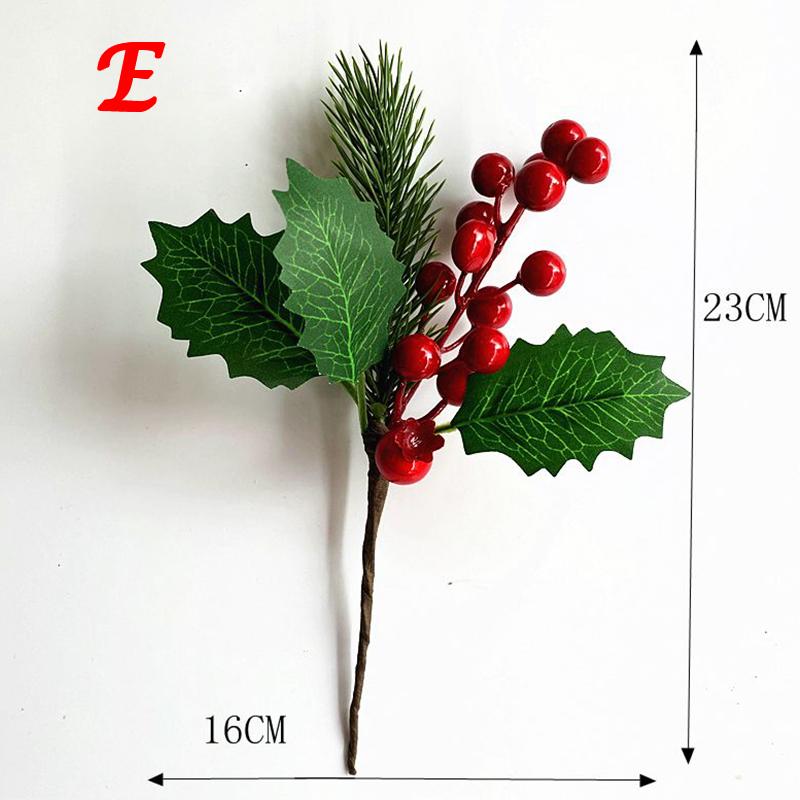 Искусственная Рождественская Елка Сосновые Ветви Рождественские Ягоды Для Рождества DIY Украшения для Венка Ноэль Настольные Украшения Детские Подарки
