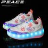 Двухколесные кроссовки-ролики 2025 с зарядкой, светящиеся, светодиодная подсветка, взрослые роликовые коньки с колесами