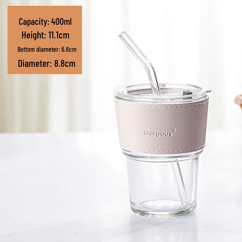 Bamboo Glass Cup: Versatile & High-Value Double-Walled Cup with Straw for Water, Coffee, & More - Premium Souvenir