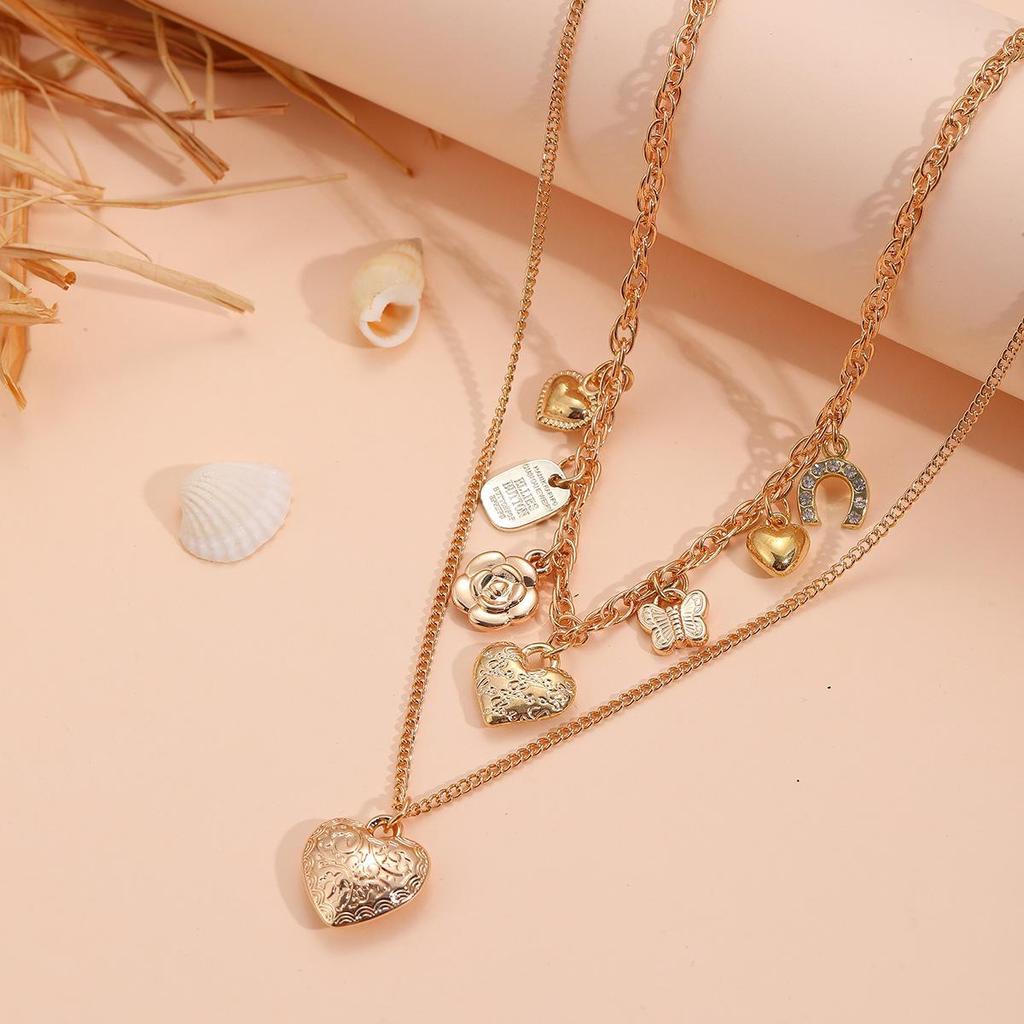 Женское высококачественное многослойное золотое ожерелье с подвеской «Бабочка» 2024 года