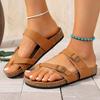Модные женские тапочки Повседневные сандалии Балетки 2025 Новые летние женские классические пробковые шлепанцы Уличные тапочки Слайды Женские