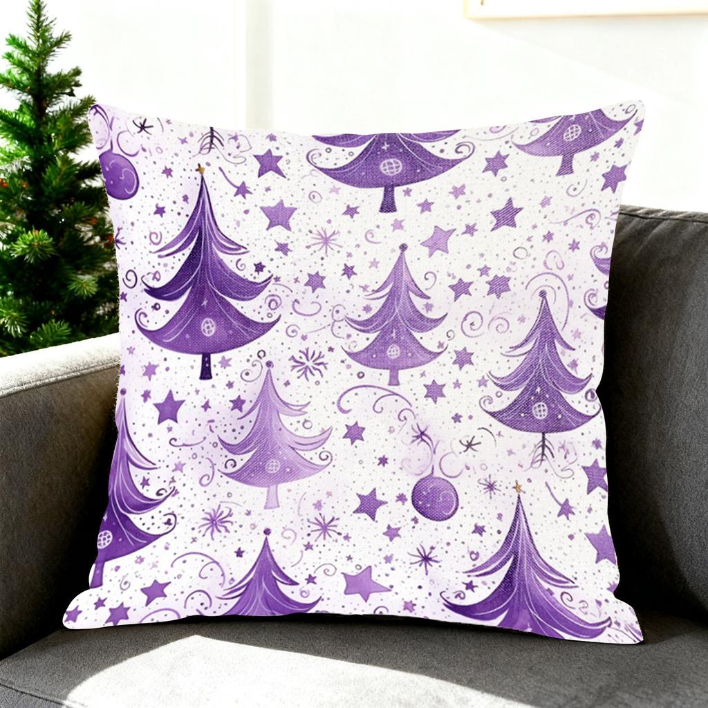 New Christmas Square Linen Decorative Pillowcase Santa Claus Snowman Double-sided Printed Pillowcase