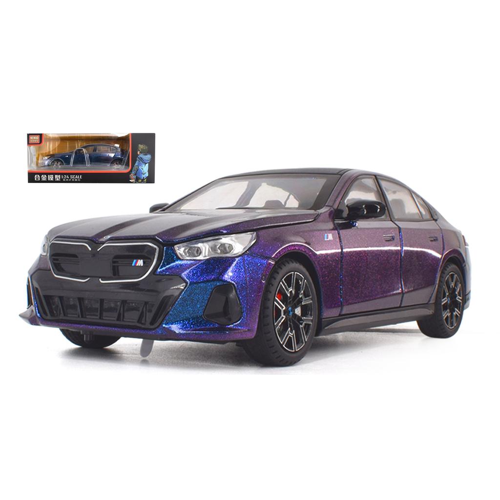 1/24 BMW I5 M60 литая модель из сплава роскошная игрушечная машинка со звуком и светом детская рождественская игрушка в подарок