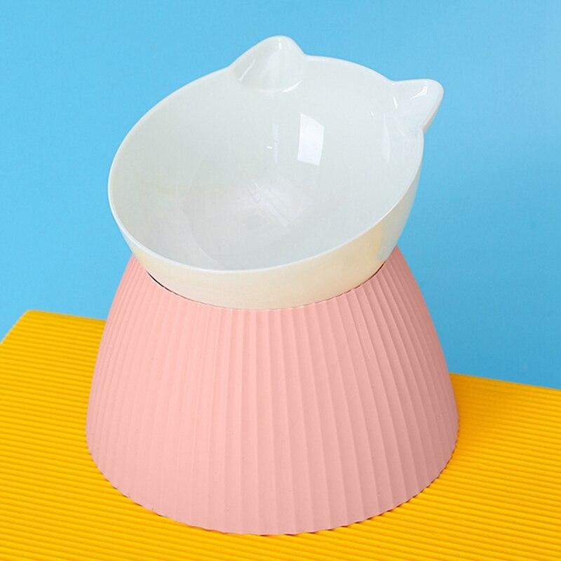 Non-slip Cat Bowl High Foot Dog Bowl 15° Neck Protector Cat Pet Food Water Bowl Pet Feeding Cup Pet Feeder Bowl
