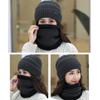 Warm Thermal Soft Neck Scarf Cap Beanie Hat Scarf Knitted Hat Balaclava