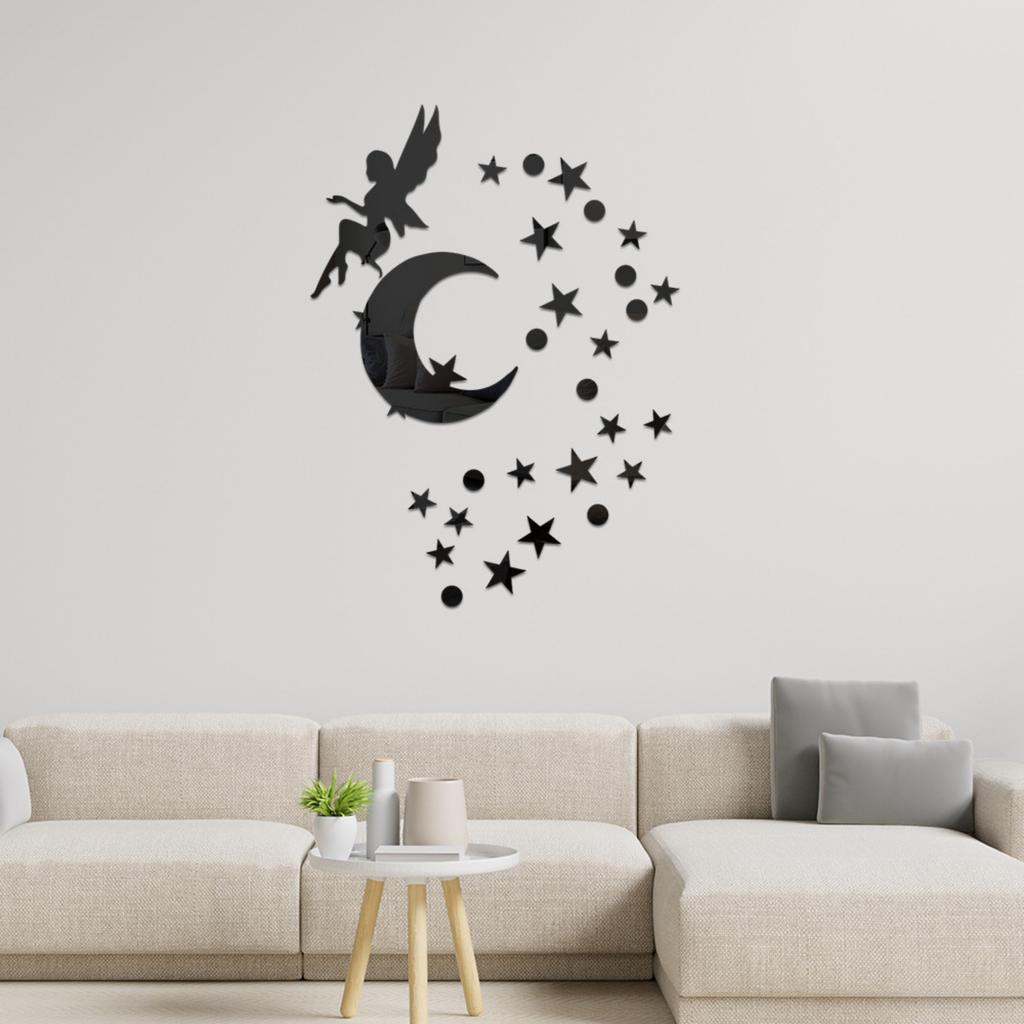 Звездная Фея Акриловое Настенное Украшение Зеркальная Наклейка На Стену Спальня Гостиная Самоклеящаяся Декоративная Наклейка На Стену Покрытие Уродства