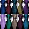 Necktie for Men Woven Texture Silk Ties Hanky Cufflinks Formal Wedding Business Tie Set