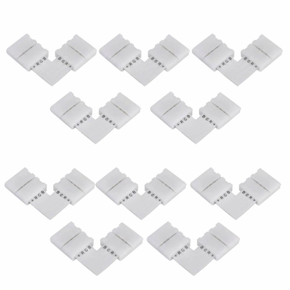20PCS 4 Pin LED Strip Connector 10mm LED Strip Adapter Light Strip Adapter Corner Connection