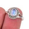 Natural Rainbow Moonstone Gemstone Handmade 925 Sterling Silver Ring S.5.5 z2K67