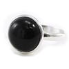 Black Jet Black Goddess Silver Ring