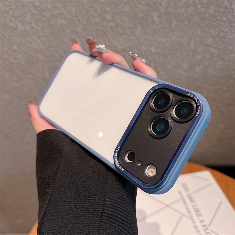 Роскошный прозрачный металлический чехол с кольцом для защиты камеры для iPhone 16E 11 12 13 14 15 16 Plus 17 Pro Max, гибридная акриловая крышка с защитой от ударов