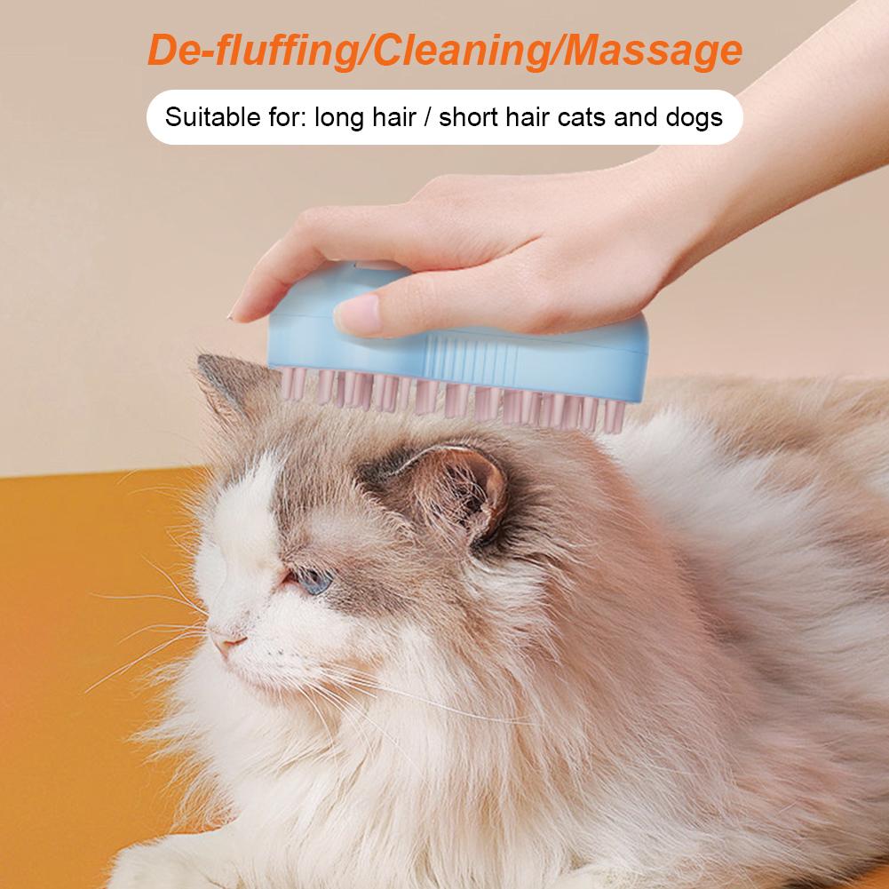 Паровая щетка для кошек 3 в 1, УФ-очистка, паровой спрей, массаж, косметическая расческа, удаление шерсти у собак и кошек, паровая щетка, принадлежности для ухода за кошками