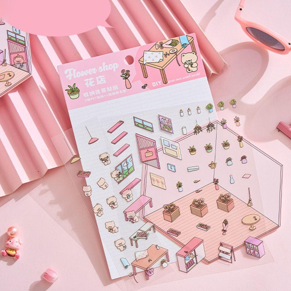 3D визуальная укладка наклеек DIY Пейзажная наклейка для блокнота Подарки Миниатюрная сцена 3D наклейки